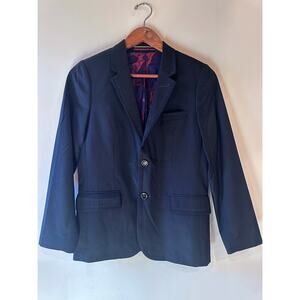 Baker by Ted Baker Boys Wool Blend Navy Button Front Blazer 14 Youth